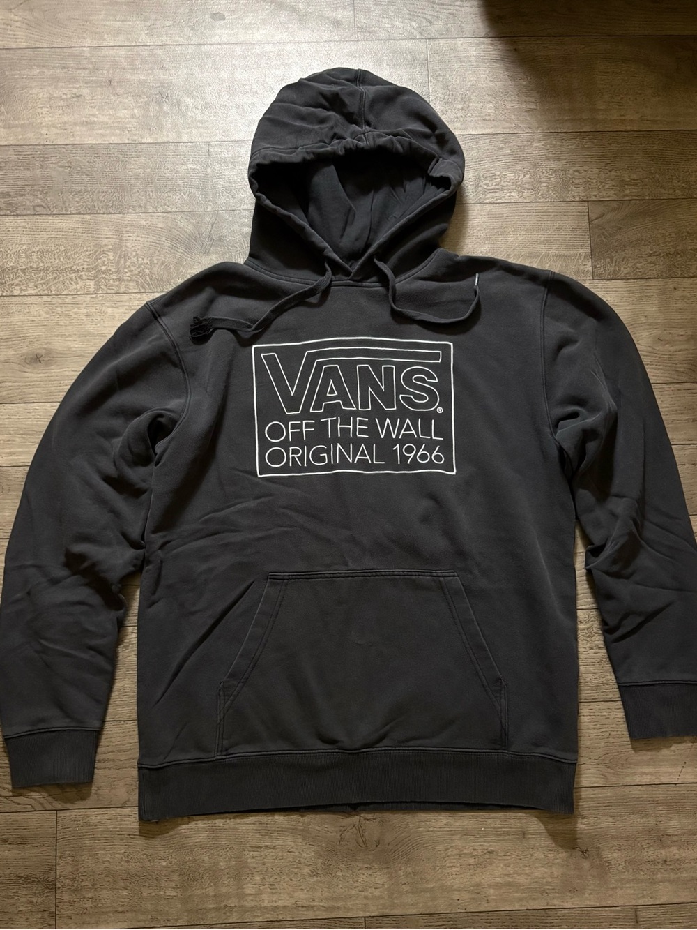 Vans Black Pullover Hoodie with White 'Off The Wall' Chest Logo